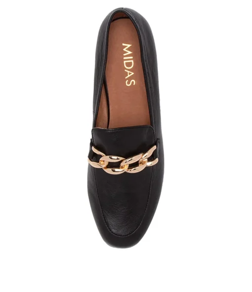 Fashion Gollish Black Leather Loafers Women Loafers