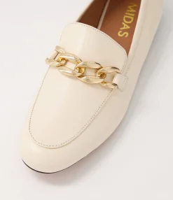 Fashion Gollish Cream Leather Loafers Women Loafers