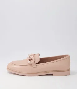 Cheap Gonos Dark Nude Leather Loafers Women Loafers