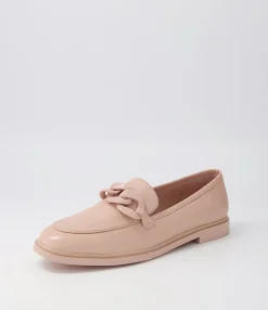 Cheap Gonos Dark Nude Leather Loafers Women Loafers