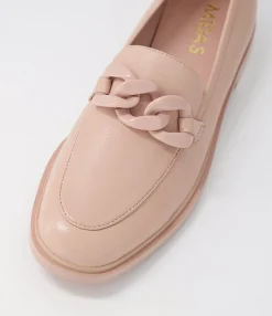 Cheap Gonos Dark Nude Leather Loafers Women Loafers