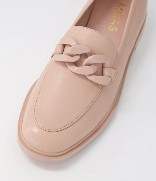 Cheap Gonos Dark Nude Leather Loafers Women Loafers