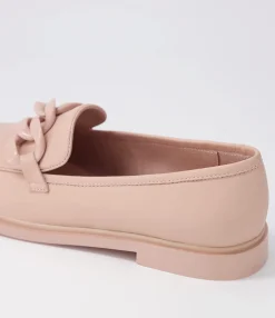 Cheap Gonos Dark Nude Leather Loafers Women Loafers