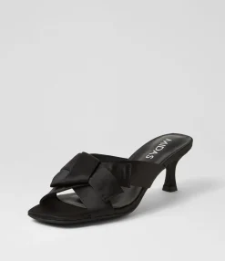 Best Sale Granger Black Satin Sandals Women Heels