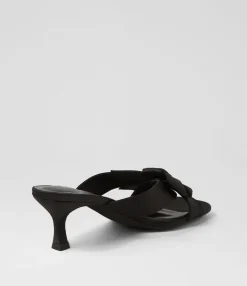 Best Sale Granger Black Satin Sandals Women Heels