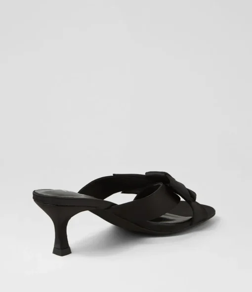 Best Sale Granger Black Satin Sandals Women Heels