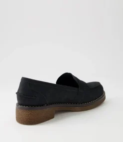 Best Sale Gulfie Black Leather Loafers Women Loafers