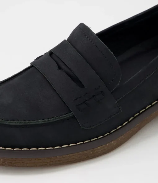 Best Sale Gulfie Black Leather Loafers Women Loafers