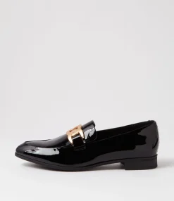 Hot Gummie Black Patent Leather Loafers Women Loafers