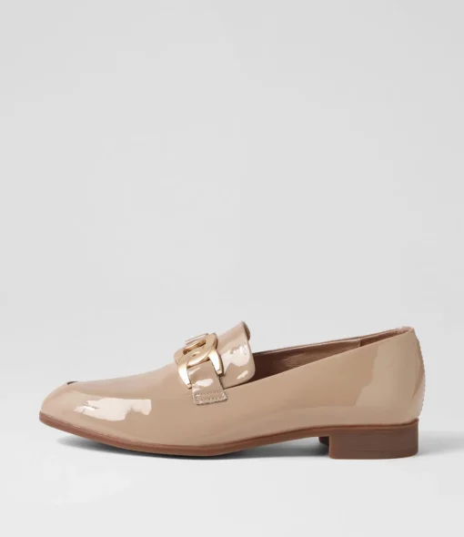Fashion Gummie Dark Cafe Patent Leather Loafers Women Loafers
