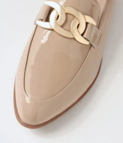 Fashion Gummie Dark Cafe Patent Leather Loafers Women Loafers