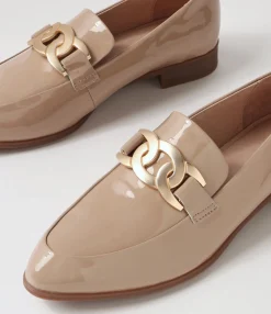 Fashion Gummie Dark Cafe Patent Leather Loafers Women Loafers