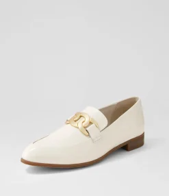 Flash Sale Gummie Ivory Patent Leather Loafers Women Loafers
