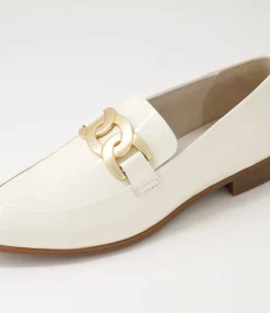 Flash Sale Gummie Ivory Patent Leather Loafers Women Loafers