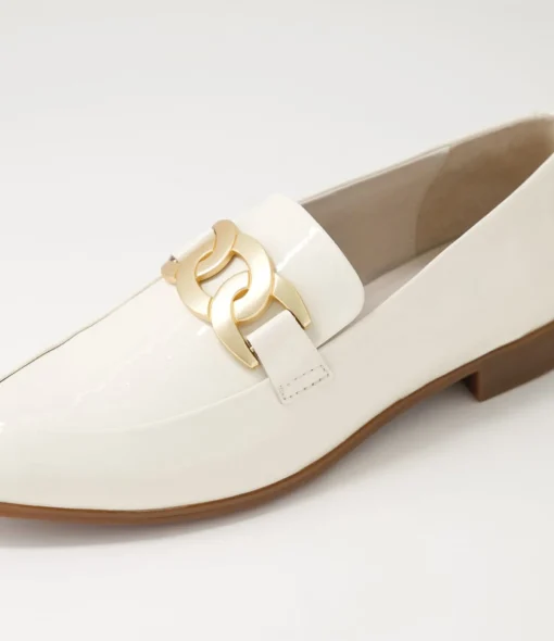 Flash Sale Gummie Ivory Patent Leather Loafers Women Loafers