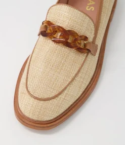 Cheap Gusto Natural Woven Leather Loafers Women Loafers