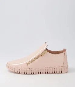 Clearance Habble Nude Patent Leather Sneakers Women Sneakers