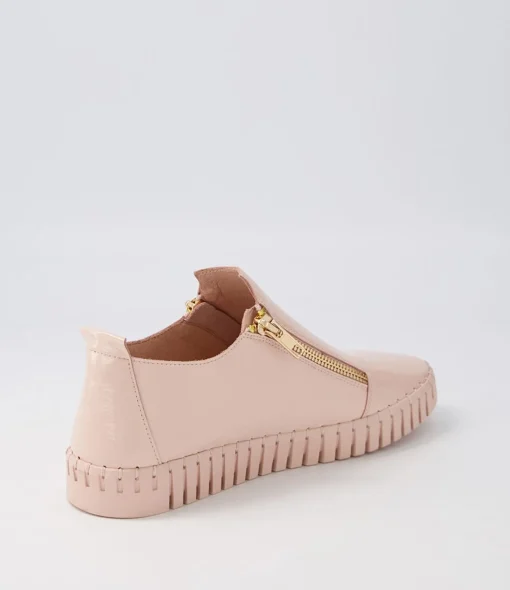 Clearance Habble Nude Patent Leather Sneakers Women Sneakers