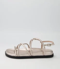 Store Hamala Dark Silver Leather Sandals Bs Women Flats