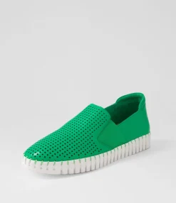 Outlet Harena Bright Emerald White Leather Sneakers Women Sneakers