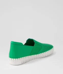 Outlet Harena Bright Emerald White Leather Sneakers Women Sneakers