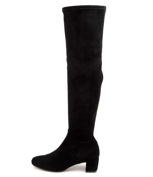 Outlet Harpest Black Microsuede Women Boots