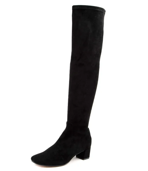 Outlet Harpest Black Microsuede Women Boots