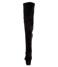 Outlet Harpest Black Microsuede Women Boots
