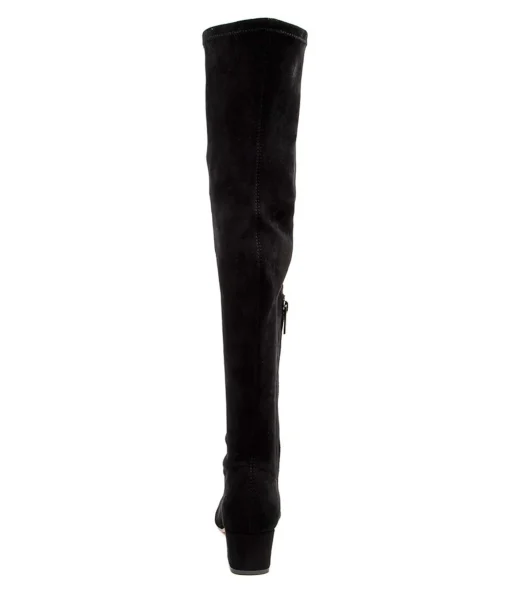 Outlet Harpest Black Microsuede Women Boots