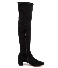 Outlet Harpest Black Microsuede Women Boots