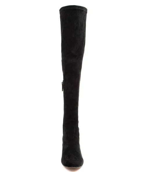 Outlet Harpest Black Microsuede Women Boots
