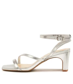 Hot Hasta Silver Leather Women Heels