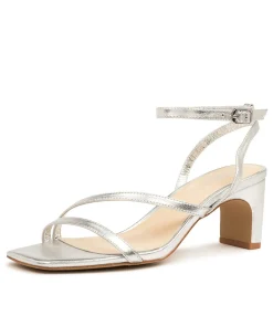 Hot Hasta Silver Leather Women Heels