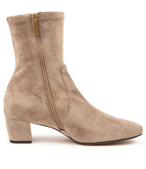 Store Heidi Taupe Microsuede Women Ankle Boots