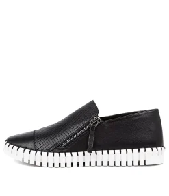 Cheap Hunch Black Leather Women Sneakers