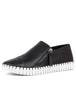 Cheap Hunch Black Leather Women Sneakers