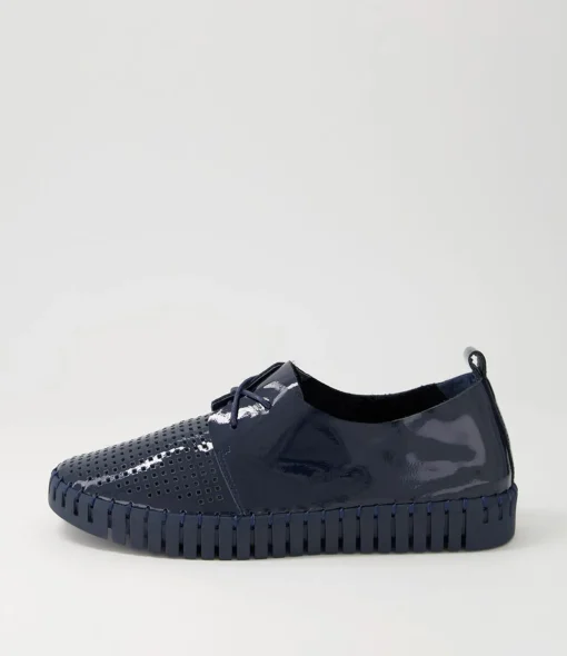 Sale Husto Navy Patent Leather Sneakers Women Sneakers