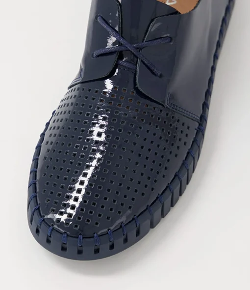 Sale Husto Navy Patent Leather Sneakers Women Sneakers