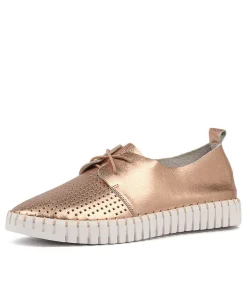 Fashion Husto Rose Gold Leather Women Sneakers