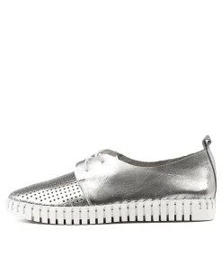 Sale Husto Silver Leather Women Sneakers