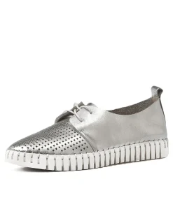 Sale Husto Silver Leather Women Sneakers