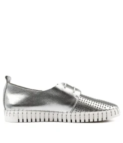 Sale Husto Silver Leather Women Sneakers