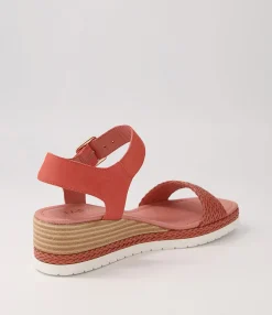 Online Imara Orange Weave Leather Sandals Women Wedges