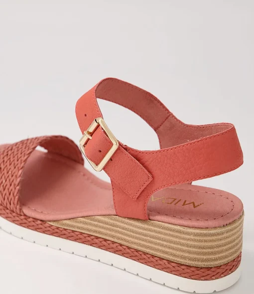 Online Imara Orange Weave Leather Sandals Women Wedges
