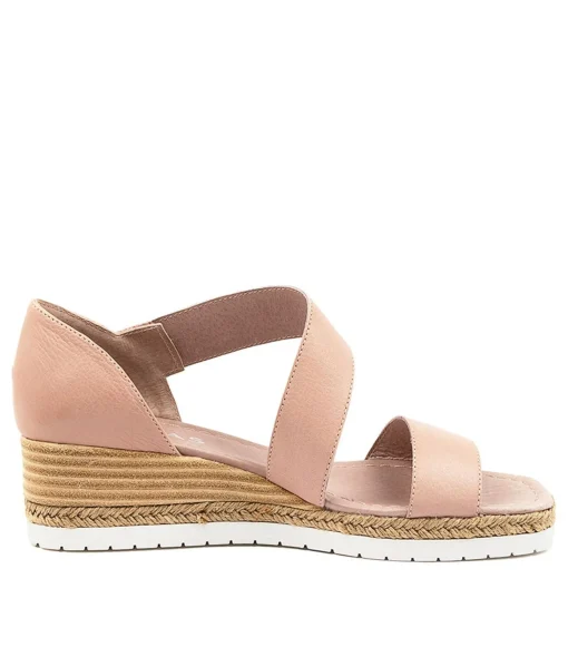 Cheap Inari Warm Rose Leather Women Wedges
