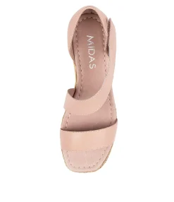 Cheap Inari Warm Rose Leather Women Wedges