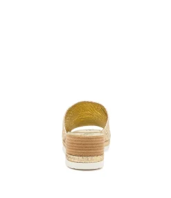 Best Sale Isha Pale Gold Leather Women Wedges