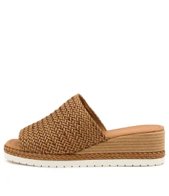 Discount Isha Tan Leather Women Wedges