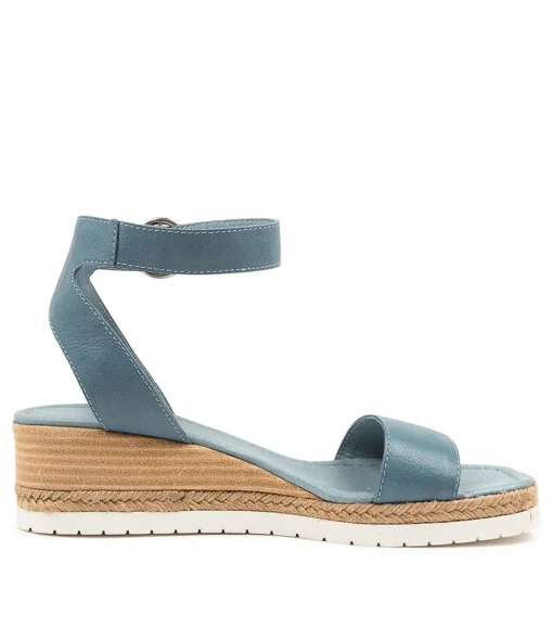 Online Ivana Denim Leather Women Wedges