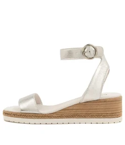 Cheap Ivana Silver Leather Women Wedges
